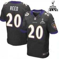 Men Ravens #20 Reed Black Elite Jersey