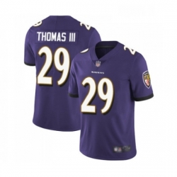 Mens Baltimore Ravens 29 Earl Thomas III Purple Team Color Vapor Untouchable Limited Player Football Jersey