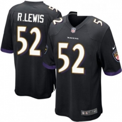 Mens Nike Baltimore Ravens 52 Ray Lewis Game Black Alternate NFL Jersey