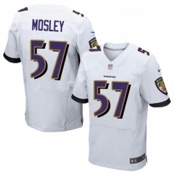 Mens Nike Baltimore Ravens 57 CJ Mosley Elite White NFL Jersey