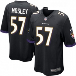 Mens Nike Baltimore Ravens 57 CJ Mosley Game Black Alternate NFL Jersey