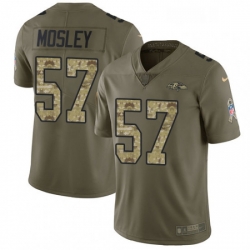 Mens Nike Baltimore Ravens 57 CJ Mosley Limited OliveCamo Salute to Service NFL Jersey