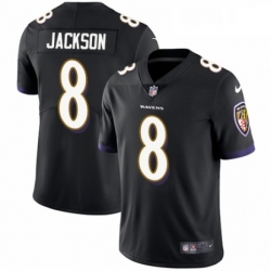 Mens Nike Baltimore Ravens 8 Lamar Jackson Black Alternate Vapor Untouchable Limited Player NFL Jersey