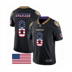 Mens Nike Baltimore Ravens 8 Lamar Jackson Limited Black Rush USA Flag NFL Jersey