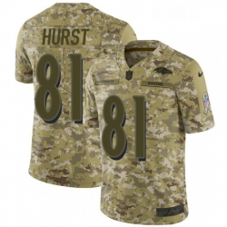 Mens Nike Baltimore Ravens 81 Hayden Hurst Limited Camo 2018 Salute to Service NFL Jersey