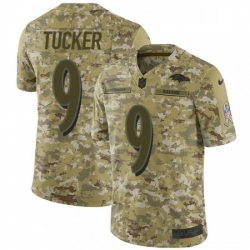 Mens Nike Baltimore Ravens 9 Justin Tucker Limited Camo 2018 Salute to Service NFL Jersey