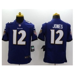 Nike Baltimore Ravens 12 Jacoby Jones Purple Limited Alternate NFL Jersey