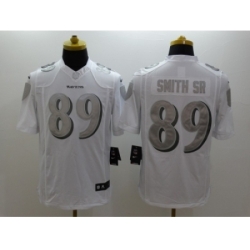 Nike Baltimore Ravens 89 Steve Smith Sr White Game Platinum NFL Jersey