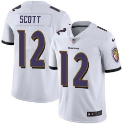 Nike Ravens 12 Jaleel Scott White Vapor Untouchable Limited Jersey