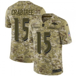 Nike Ravens #15 Michael Crabtree Camo Mens Stitched NFL Limited 2018 Salute To Service Jersey