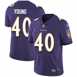 Nike Ravens #40 Kenny Young Purple Team Color Mens Stitched NFL Vapor Untouchable Limited Jersey