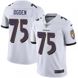 Nike Ravens #75 Jonathan Ogden White Mens Stitched NFL Vapor Untouchable Limited Jersey