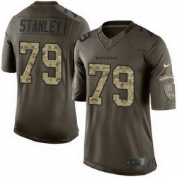 Nike Ravens #79 Ronnie Stanley Green Mens Stitched NFL Limited Salute to Service Jersey