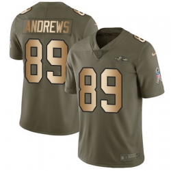 Nike Ravens #89 Mark Andrews Olive Gold Mens Stitched NFL Limited 2017 Salute To Service Jersey