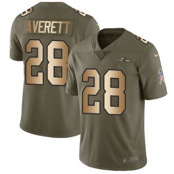 Nike Ravens Anthony Averett Olive Gold Salute To Service Limited Jersey