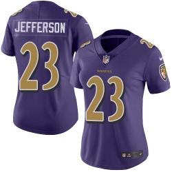 Nike Ravens #23 Tony Jefferson Purple Womens Stitched NFL Limited Rush Jersey