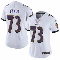 Nike Ravens #73 Marshal Yanda White Womens Stitched NFL Vapor Untouchable Limited Jersey