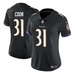 Women Baltimore Ravens 31 Dalvin Cook Black Football Jersey