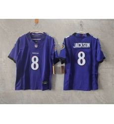 Women Baltimore Ravens 8 Lamar Jackson Purple F U S E Vapor Football Jersey Women Baltimore Ravens 8 Lamar Jackson Purple F U S E Vapor Football Jersey