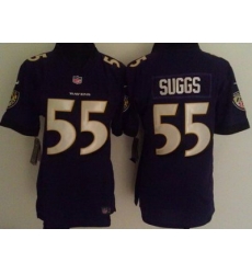 Women Nike Baltimore Ravens #55 Terrell Suggs Purple Nike NFL Jerseys