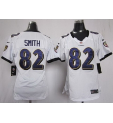 Women Nike Baltimore Ravens 82 Torrey Smith White Jerseys