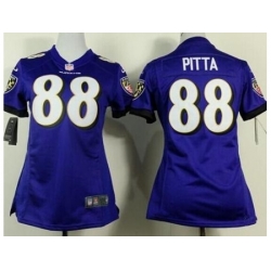 Women Nike Baltimore Ravens 88 Dennis Pitta Purple Team Color Stitched NFL Jersey