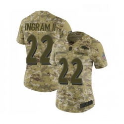 Womens Baltimore Ravens 22 Mark Ingram II Limited Camo 2018 Salute to Service Football Jersey