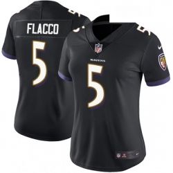 Womens Nike Baltimore Ravens 5 Joe Flacco Black Alternate Vapor Untouchable Limited Player NFL Jersey