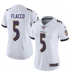 Womens Nike Baltimore Ravens 5 Joe Flacco White Vapor Untouchable Limited Player NFL Jersey