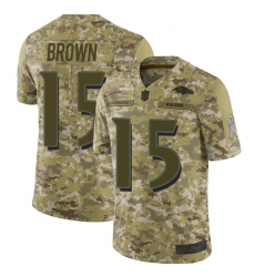 Ravens 15 Marquise Brown Camo Youth Stitched Football Limited 2018 Salute to Service Jersey