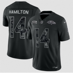 Youth Baltimore Ravens  14 Kyle Hamilton Black 2026 Salute to Service Limited Stitched Football Jersey