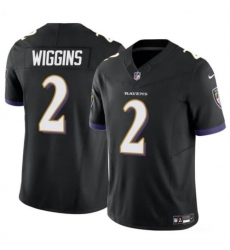 Youth Baltimore Ravens 2 Nate Wiggins Black 2024 Draft F U S E Vapor Limited Football Jersey