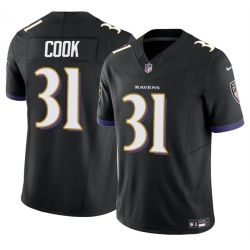 Youth Baltimore Ravens 31 Dalvin Cook Black 2024 F U S E  Stitched Jersey