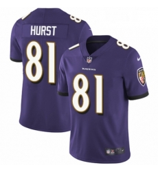 Youth Nike Baltimore Ravens 81 Hayden Hurst Purple Team Color Vapor Untouchable Elite Player NFL Jersey