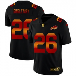 Buffalo Bills 26 Devin Singletary Men Black Nike Red Orange Stripe Vapor Limited NFL Jersey