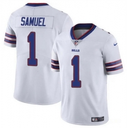 Men Buffalo Bills 1 Curtis Samuel White Vapor Untouchable Limited Stitched Football Jersey