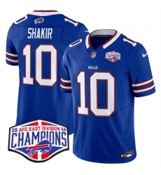 Men Buffalo Bills 10 Khalil Shakir Royal F U S E  2024 AFC East Division Champions Vapor Limited Stitched Football Jersey