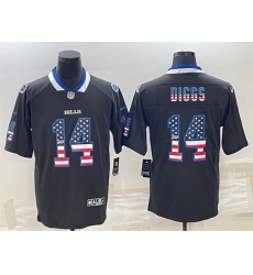 Men Buffalo Bills 14 Stefon Diggs Black 2018 USA Flag Fashion Limited Stitched Jersey