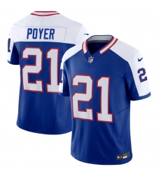 Men Buffalo Bills 21 Jordan Poyer Blue White 2023 F U S E  Throwback Vapor Untouchable Limited Stitched Jersey