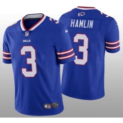 Men Buffalo Bills 3 Damar Hamlin Blue Vapor Untouchable Limited Stitched Jersey