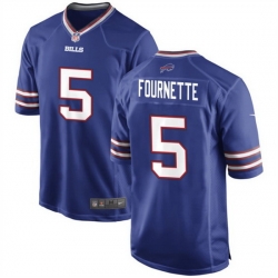 Men Buffalo Bills 5 Leonard Fournette Blue Stitched Football Game Jersey