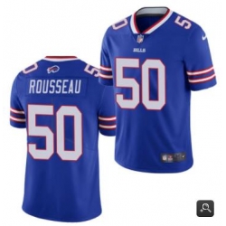 Men Buffalo Bills #50 Gregory Rousseau Blue 2021 Vapor Untouchable Limited Stitched NFL Jersey