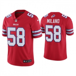 Men Buffalo Bills 58 Matt Milano 2022 Red Vapor Untouchable Limited Stitched Jersey