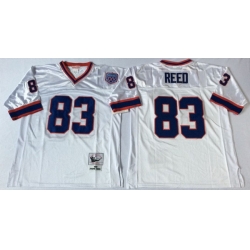 Men Buffalo Bills 83 Andre Reed White M&N Throwback Jersey