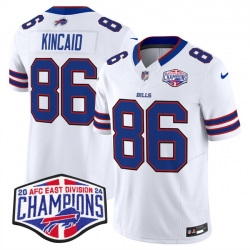 Men Buffalo Bills 86 Dalton Kincaid White F U S E  2024 AFC East Division Champions Vapor Limited Stitched Football Jersey