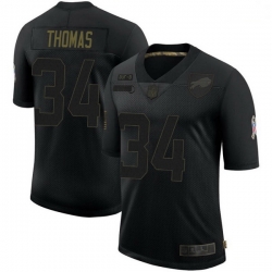 Men Buffalo Bills Thurman Thomas Black Limited 2020 Salute To Service Jersey