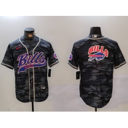 Men Buffalo Bills big logo Camo Team Cool Base Stitched Baseball Jersey