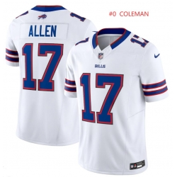 Men Keon Coleman Buffalo Bills Nike White Vapor Limited F U S E Jersey Royal