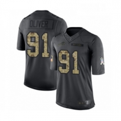 Mens Buffalo Bills 91 Ed Oliver Limited Black 2016 Salute to Service Football Jersey