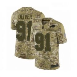 Mens Buffalo Bills 91 Ed Oliver Limited Camo 2018 Salute to Service Football Jersey